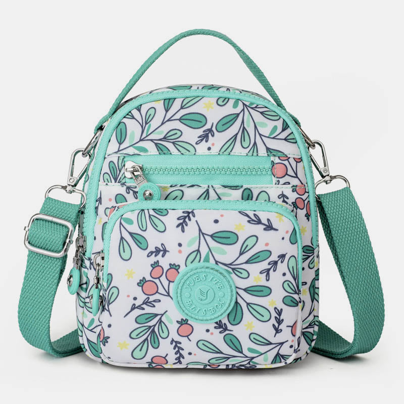 Schultertasche mit Blumenmuster für Damen, Crossbody-Rucksack, Mehrzweck-Umhängetasche