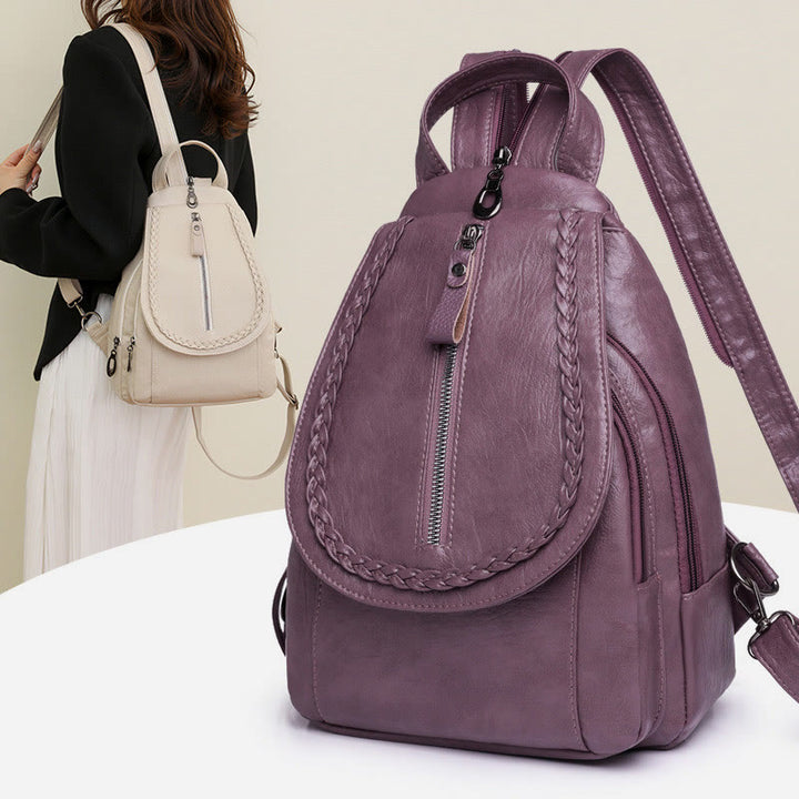 Twist Clamshell Lederrucksack Convetible Sling Bag für Damen