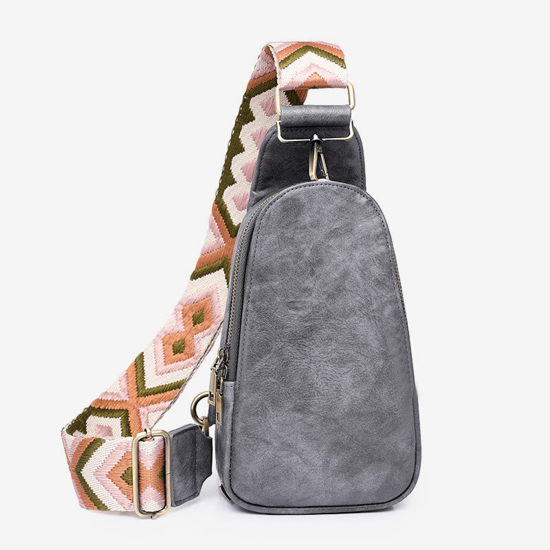 Schultertasche für Damen, leichte Einkaufstasche aus Leder mit breiten Riemen