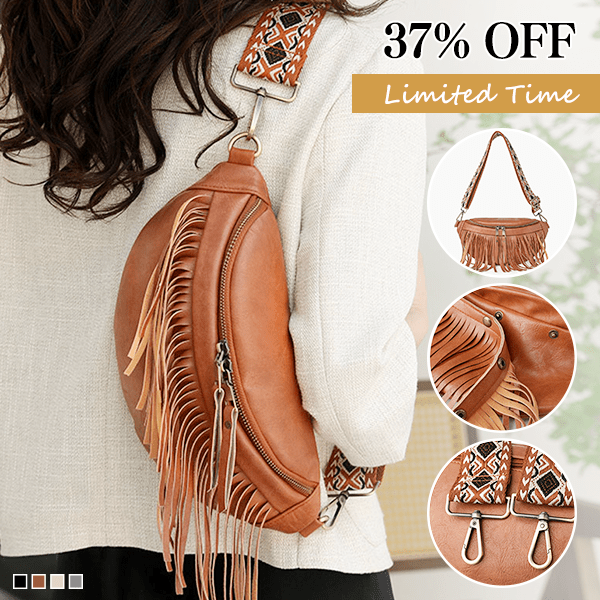 Kunstleder Quaste Gürteltasche Brusttasche für Damen