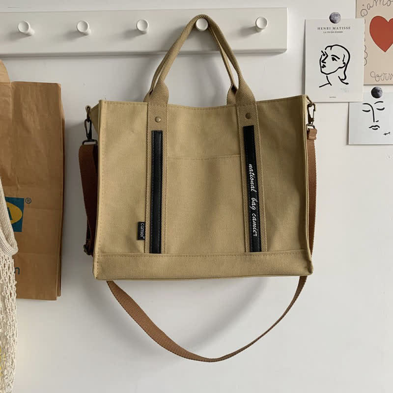 Laptop Tote Handtasche Canvas Schultertasche Aktentasche für Reisen Büro Schule