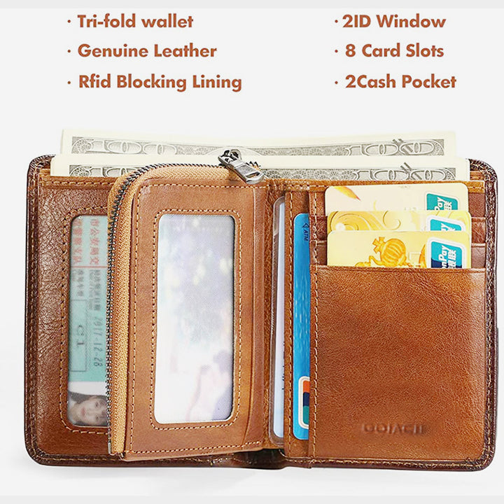 RFID-Diebstahlsichere Retro-Geldbörse aus Leder