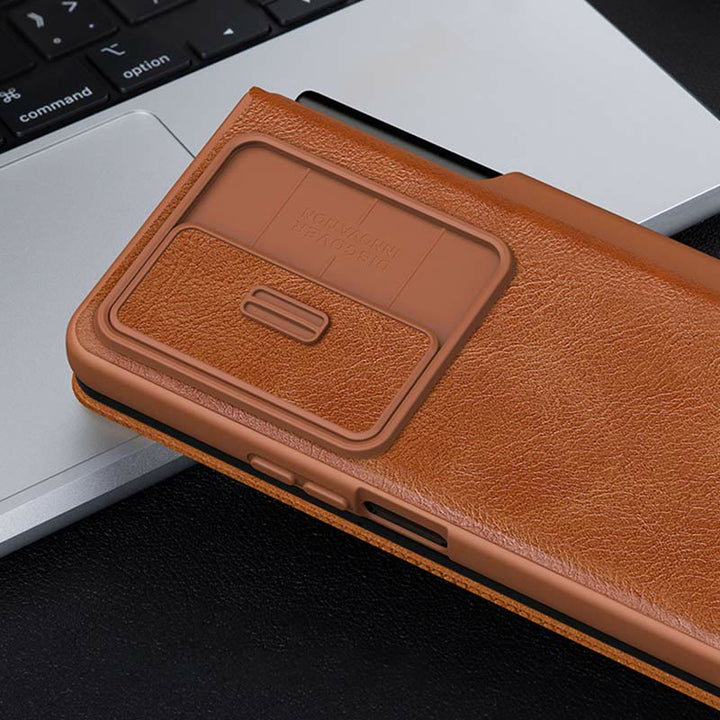 Leder-Handyhülle für Samsung Galaxy Z Fold 4 5G mit S Pen-Hülle
