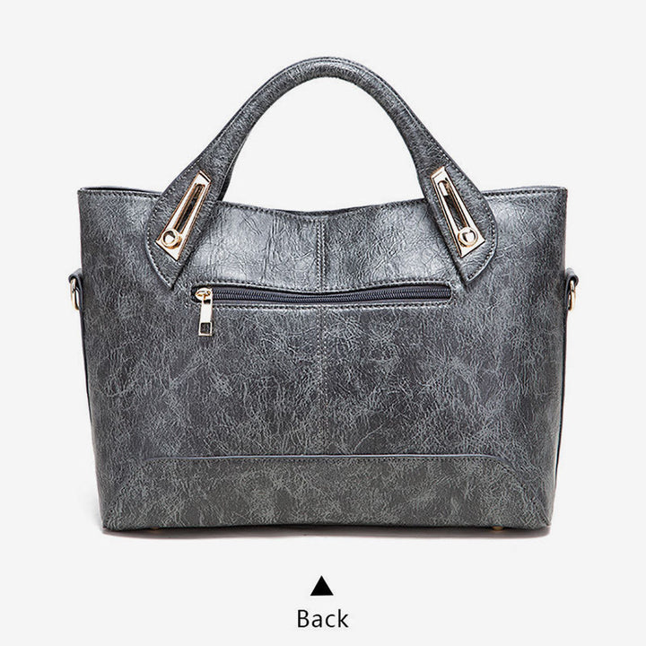 Vintage Tote für Damen Wachs Echtleder Umhängetasche