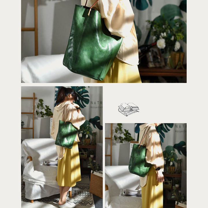 Handgemachte Einkaufstasche für Frauen große Kapazität Retro einfache Tasche