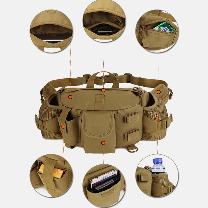 Multi-Pocket Crossbody Tasche Taktische Hüfttasche Passend für 10 Zoll Tablet