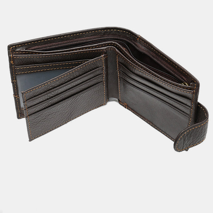 Vintage Geldscheinklammer Echtleder Multi-Slot Führerschein Kartentasche Portemonnaie