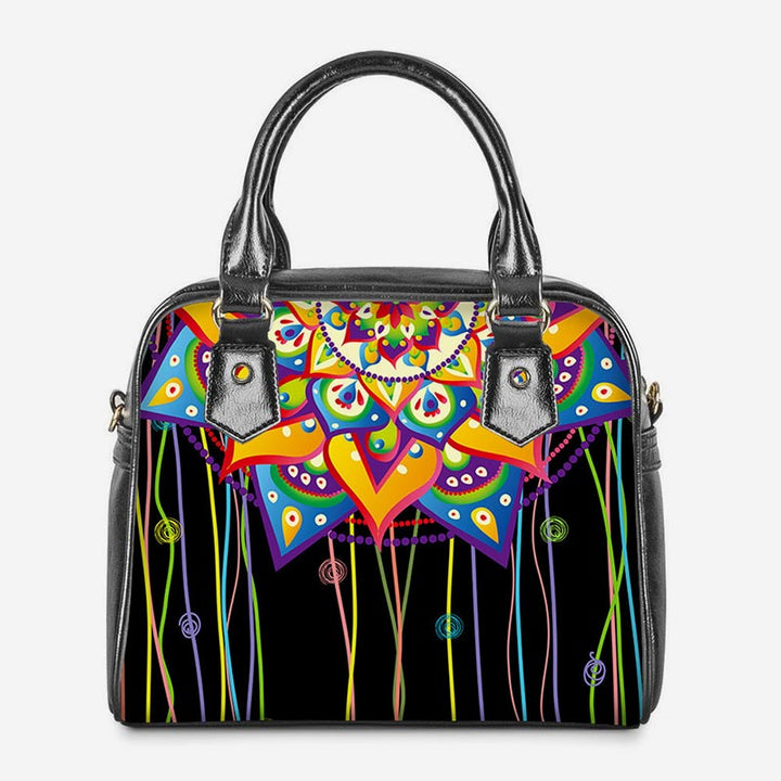 PU-Leder-Blumen-Geldbörsen Top-Griff-Tasche Crossbody Handtasche Satchel Taschen