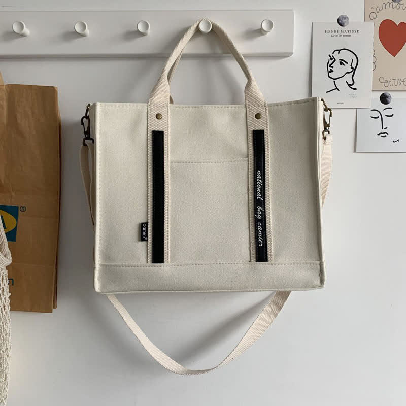 Laptop Tote Handtasche Canvas Schultertasche Aktentasche für Reisen Büro Schule