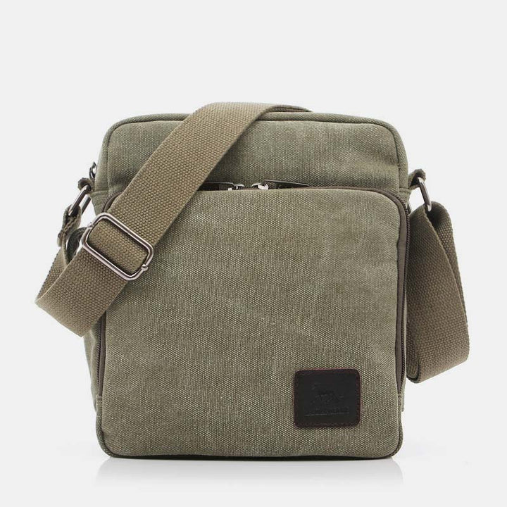 Vintage Canvas Mini Crossbody Umhängetasche Männer kleine Geldbörsen mit Multi-Slot