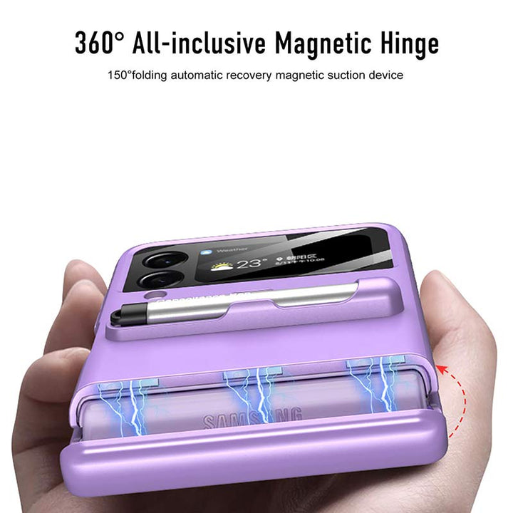 Handyhülle für Galaxy Z Flip 3 mit Stift, Anti-Drop-Scharnierschutz, Telefonabdeckung