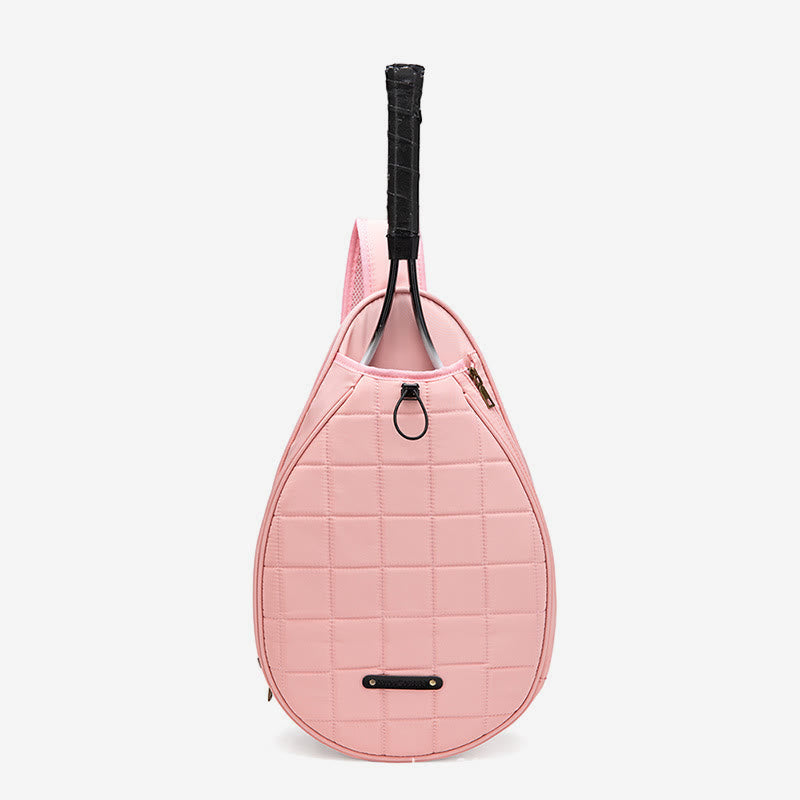 Schlägertasche für Damen, kariertes Muster, wasserdichte Umhängetasche aus Polyester