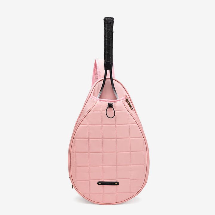 Schlägertasche für Damen, kariertes Muster, wasserdichte Umhängetasche aus Polyester
