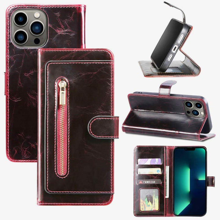Brieftaschen-Schutzhülle für iPhone, PU-Leder, langlebige Handyhülle mit Kartenfach