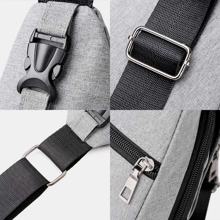 Sling Bag für Herren, leichte, graue Umhängetasche zum Wandern