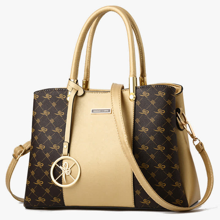 Umhängetasche mit drei Fächern, Schultertasche, Handtasche für Damen