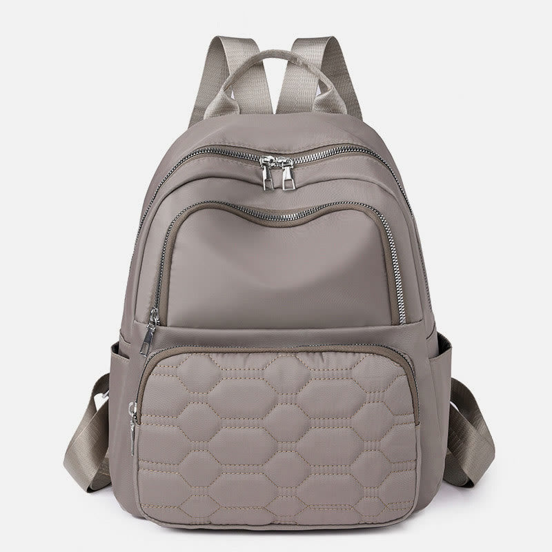 Gesteppter Nylon-Rucksack, stilvoller, einfarbiger Reise-Tagesrucksack für Damen