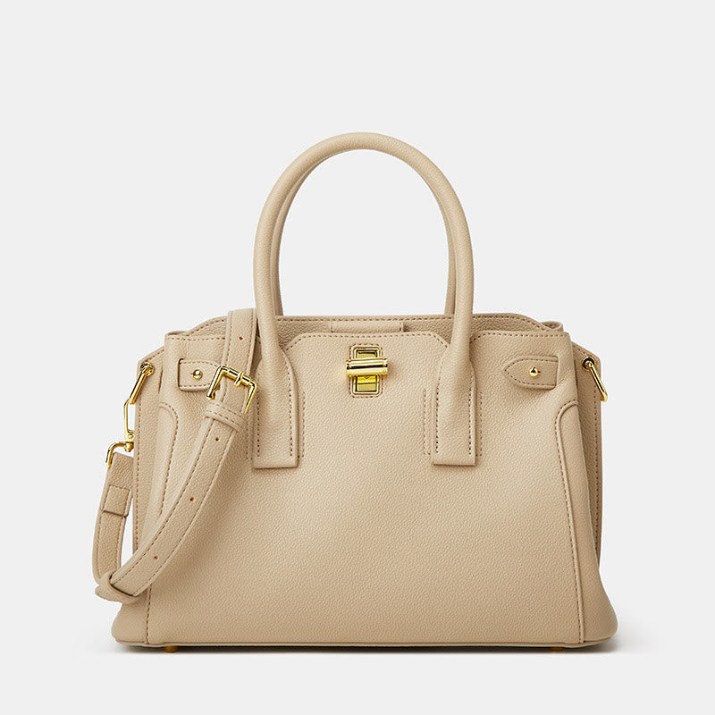 Elegante Handtasche für Damen, große, klassische Tragetasche aus veganem Leder