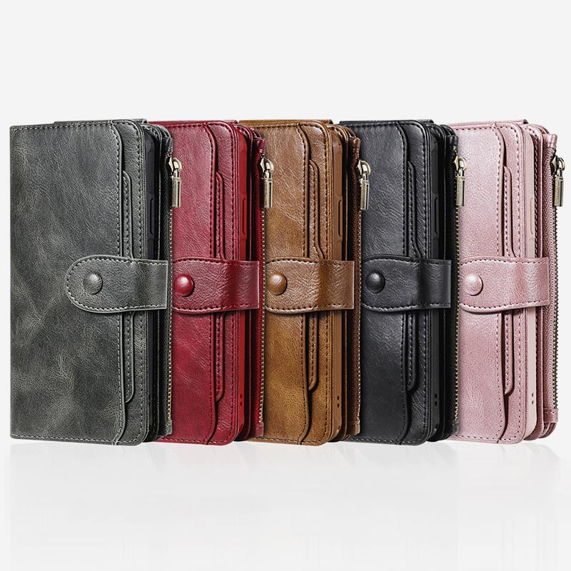Abnehmbare magnetische Vintage-Brieftaschenhülle für das iPhone
