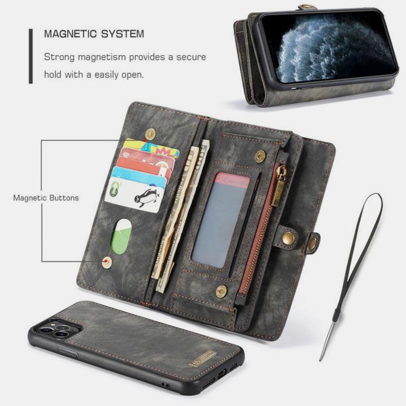 2 in 1 Magnetische Brieftasche Abnehmbare Hülle für Telefon