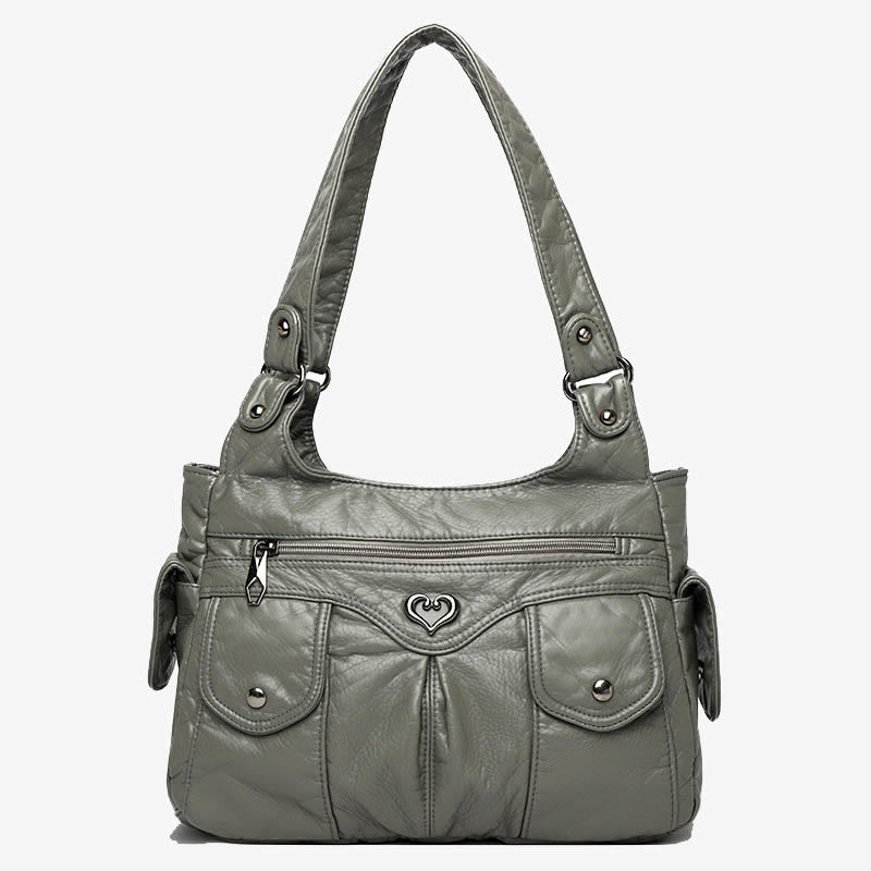 Klassische Tragetasche fürs Büro, leichte Schultertasche aus weichem Leder