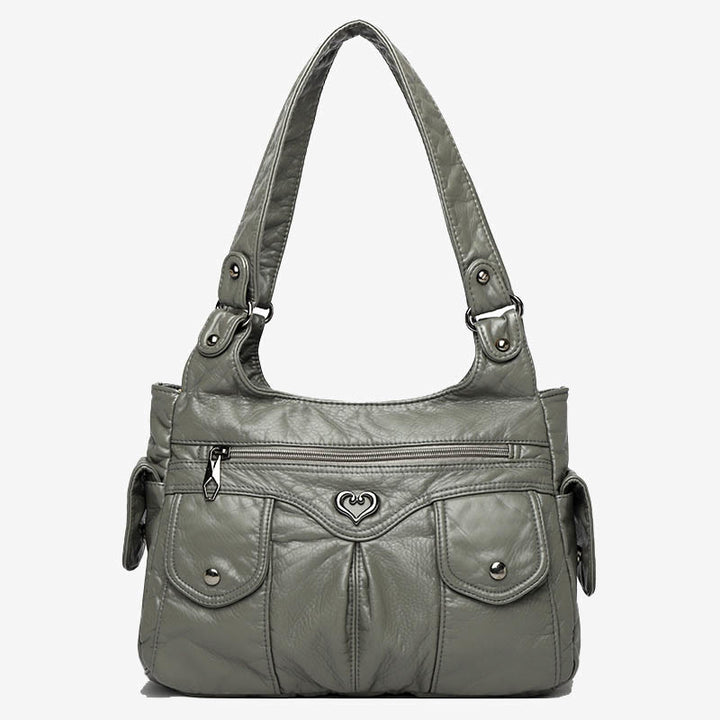Klassische Tragetasche fürs Büro, leichte Schultertasche aus weichem Leder