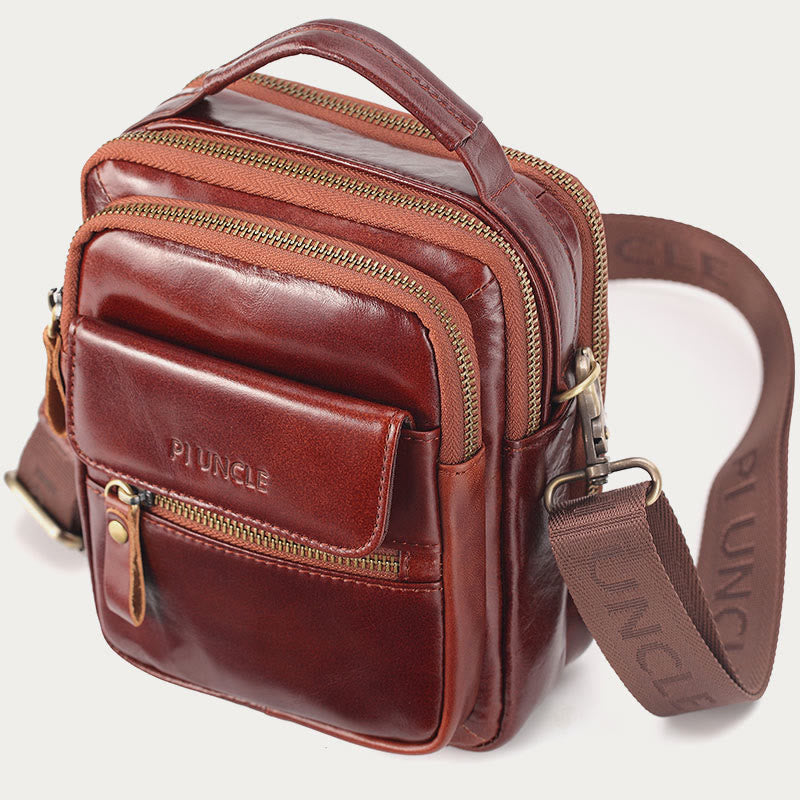 Messenger Bag für Herren, Business, kleine tragbare Umhängetasche aus Leder