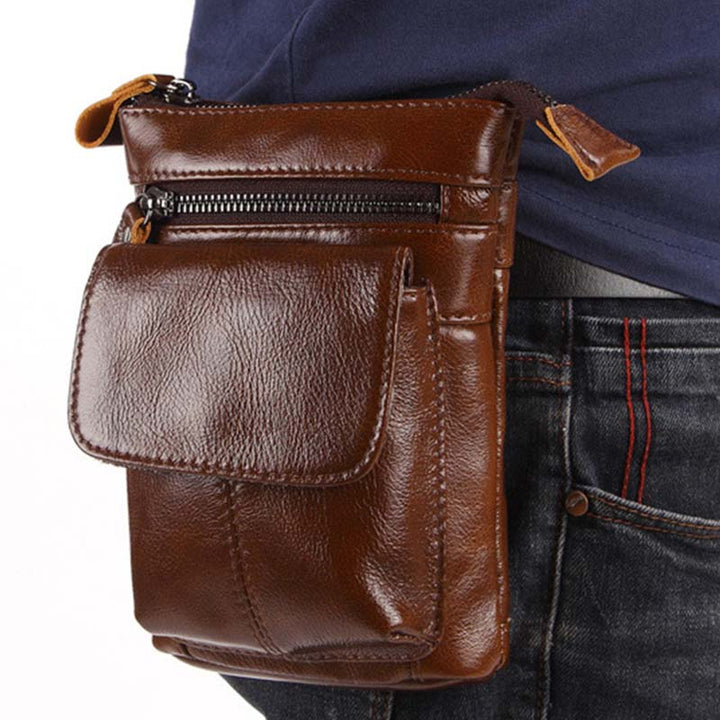 Multifunktions-Gürteltasche aus Leder für Herren 