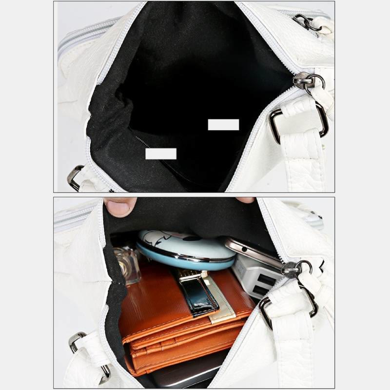 Umhängetasche aus weichem Leder mit großem Fassungsvermögen, Schultertasche