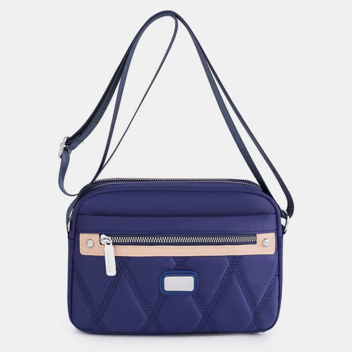Wasserdichte Umhängetasche für Damen, Doppelreißverschluss, Nylon, Handtasche, Schultertasche