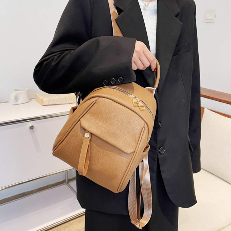 Damen Mini Rucksack Kleiner Reiserucksack Casual PU Leder Tagesrucksack Geldbörsen