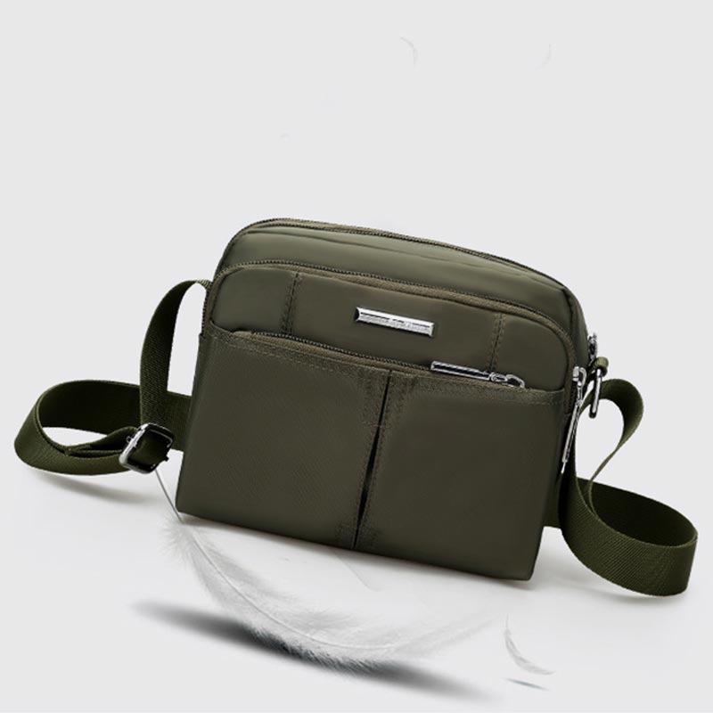 Umhängetasche mit mehreren Taschen für Herren, leichte Mini-Umhängetasche aus Nylon