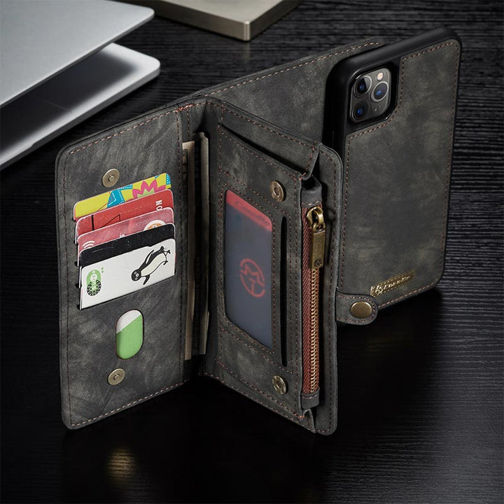 Retro Leder Brieftasche Handytasche für iPhone Samsung Huawei mit Multi-Slot