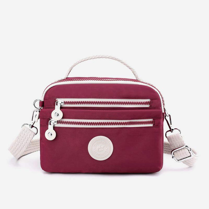 Leichte Handtasche aus Nylon mit mehreren Taschen, kleine Umhängetasche