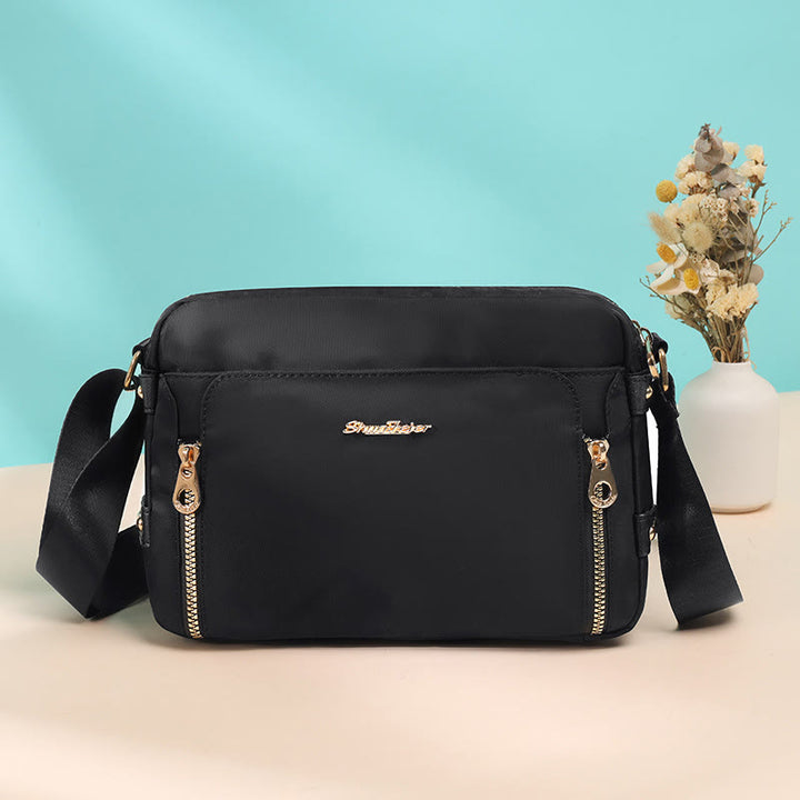Umhängetasche für Damen, einfache, helle Farbe, wasserdichte Nylontasche