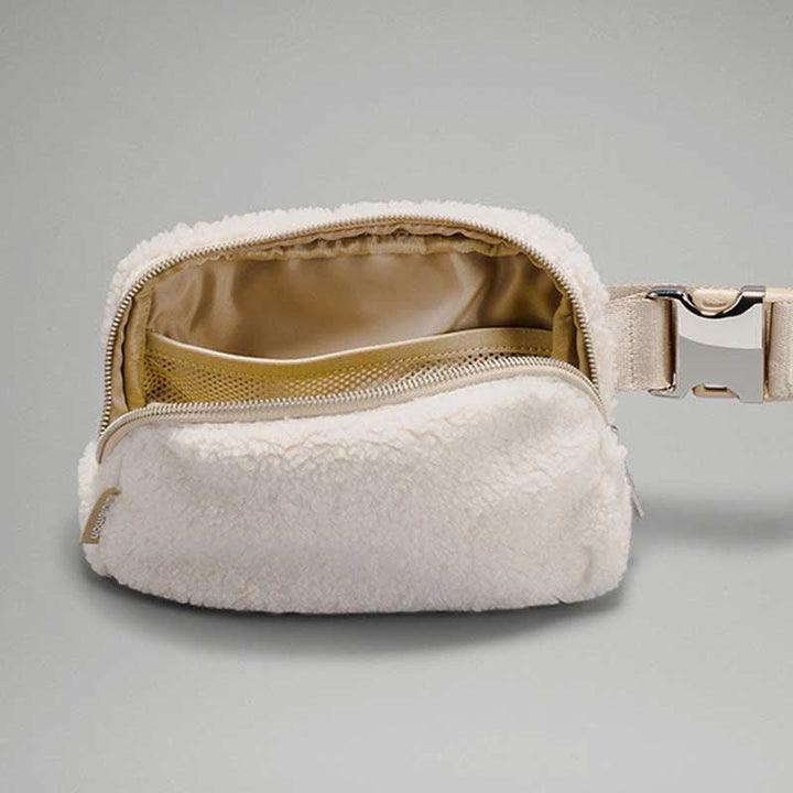 Leichte Hüfttasche für Damen und Herren, weiche und warme Schultertasche aus Plüsch