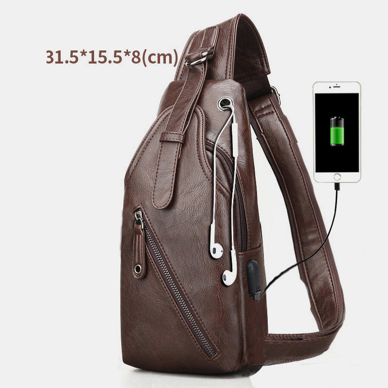 Wasserdichte Schultertasche mit Diebstahlschutz und USB-Aufladung
