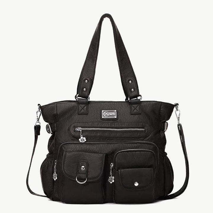 Große Umhängetasche für Damen mit mehreren Taschen und zwei Verwendungsmöglichkeiten