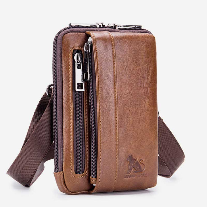 2-Wege-Verwendung Echtleder Gürtelschlaufe Holster Mini Umhängetasche