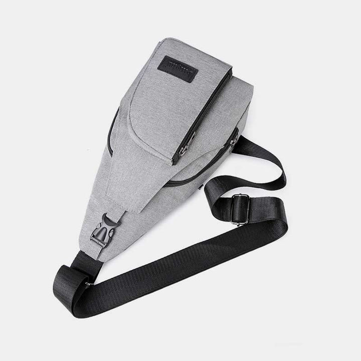 Sling Bag für Herren, leichte, graue Umhängetasche zum Wandern