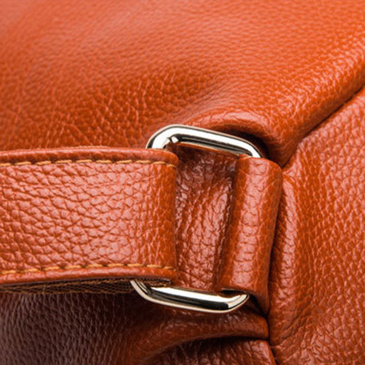 Einfarbiger Lederrucksack für Damen und Jugendliche