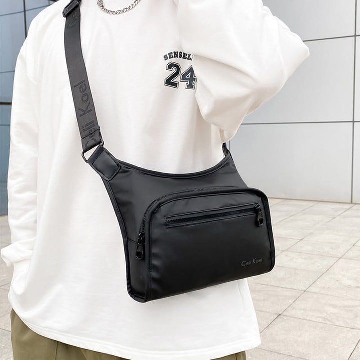 Einfache Messenger Bag mit breitem Riemen, leistungsstarke Umhängetasche für Herren