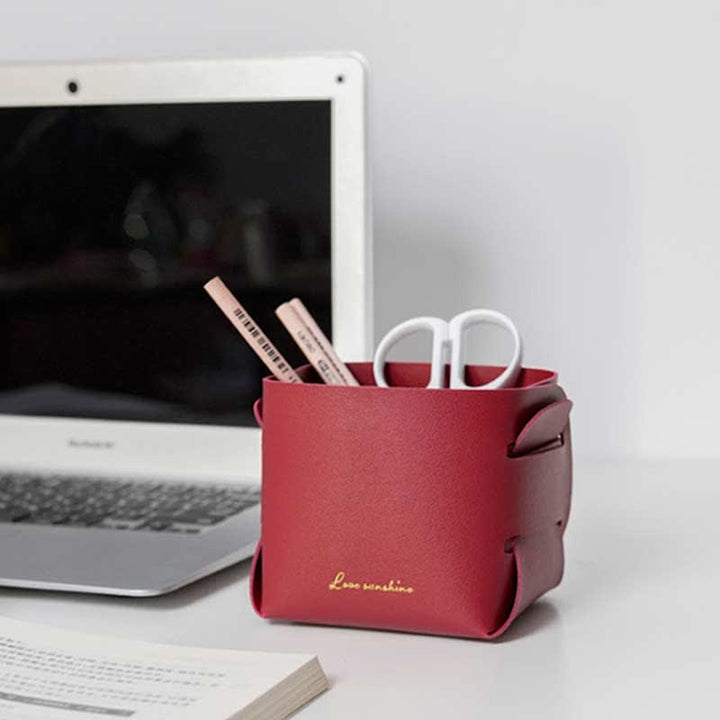 PU Leder Valet Tray Catchall Tisch Organizer Nachttisch Organizer