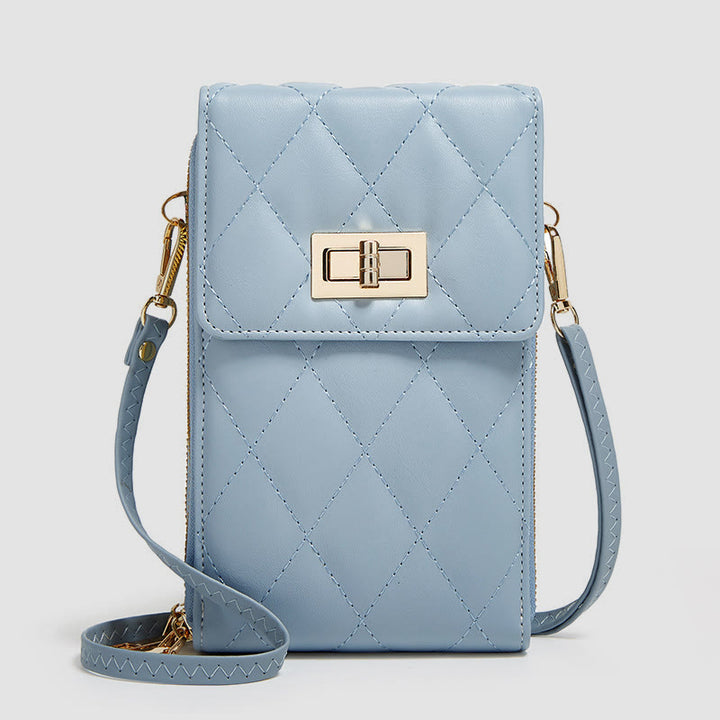 Handytasche für Damen, einfarbig, schmale Umhängetasche, Münzgeldbörse