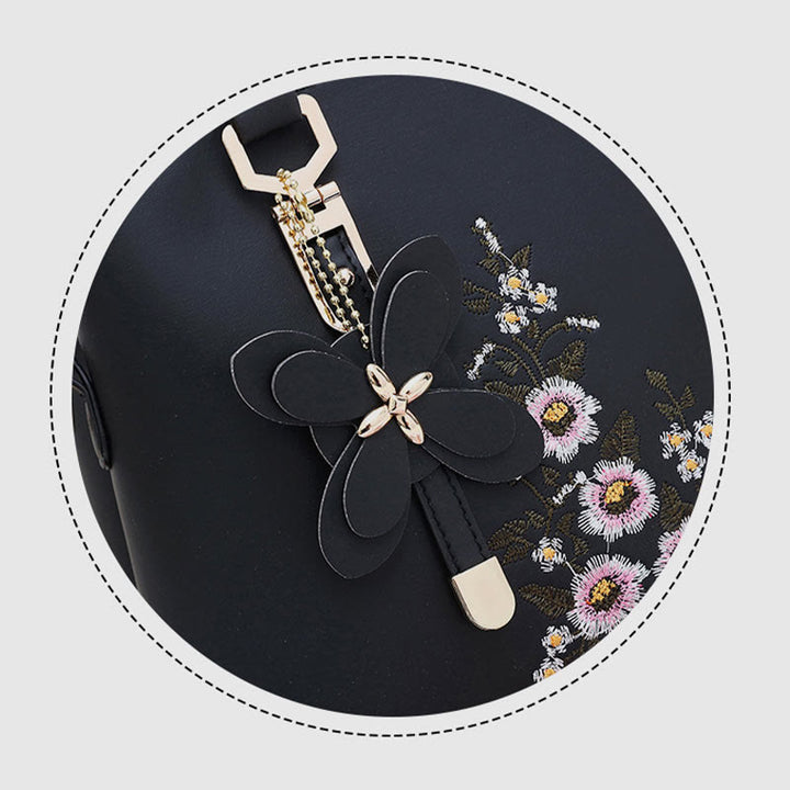 Florale vegane Ledergeldbörse für Ausflüge, elegante Umhängetasche für Damen
