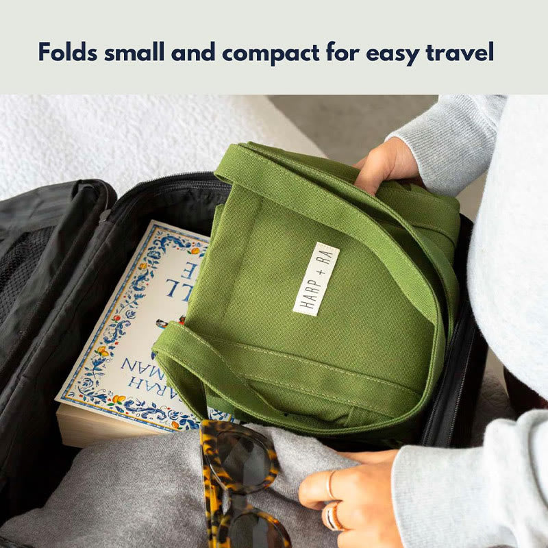 Faltbare große Canvas-Handtasche, minimalistische, praktische Umhängetasche für Damen