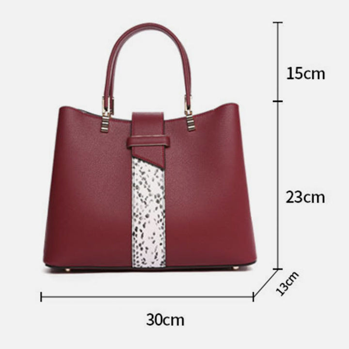 Damen Elegante Handtasche Schlangenhaut Textur Dekor Strapazierfähiges Leder Tote