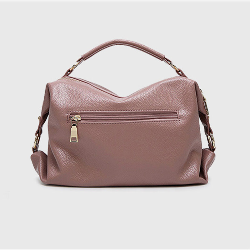 Damen Umhängetasche, elegante Handtasche mit großem Fassungsvermögen, veganes Leder, Boston-Tasche