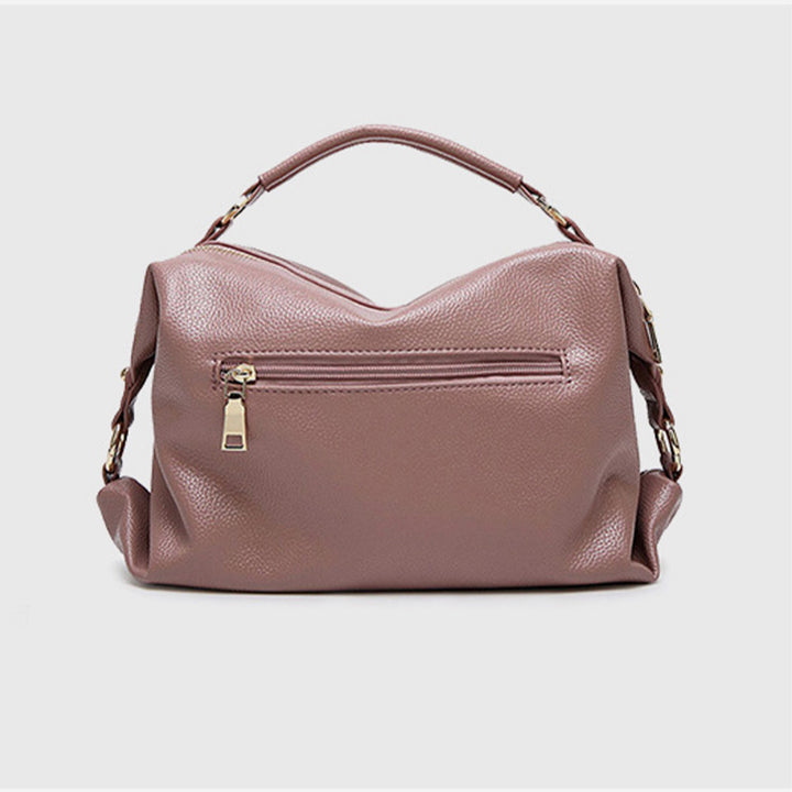 Damen Umhängetasche, elegante Handtasche mit großem Fassungsvermögen, veganes Leder, Boston-Tasche