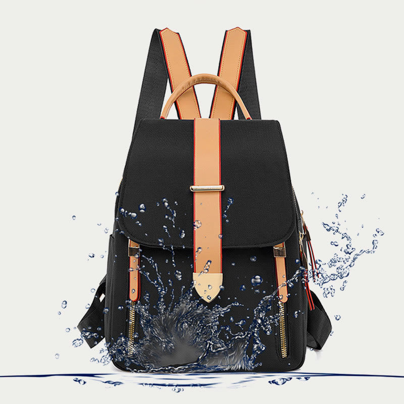 Nylon-Rucksack für Damen, einfarbig, Freizeittasche mit großer Kapazität